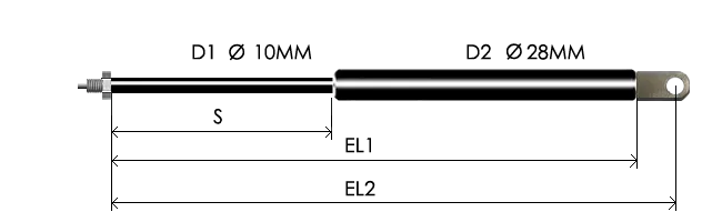 1028-3 part # 3618.5, Fixed eye end
E28.0808: assembled spring drawing