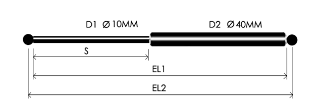 Gas Compression Springs 10 40