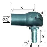 1023-GS part # 655.18, Metal ball joint ends B18 — end fitting dimension drawing