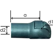 1023-GS part # 655, Metal ball socket ends B8 — end fitting dimension drawing