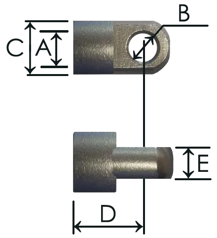 1428-GS part # 816, Eye ends E10: end fitting dimension drawing