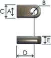 1023-GS part # 615, Eye ends E8 — end fitting dimension drawing