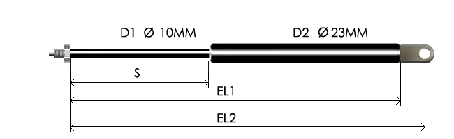 1023-RL part # 4615, Eye ends E8 — assembled spring drawing