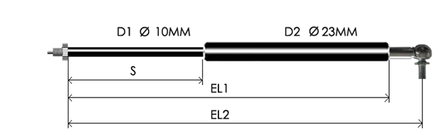 1023-RL part # 4635, Angle ball joint A8 — assembled spring drawing