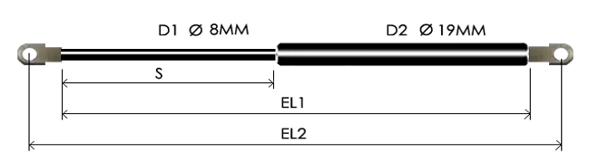 0819-GS part # 415.18, Eye ends E8.3: assembled spring drawing