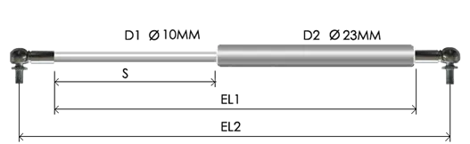 1023-STSL part # 635N, Angle ball joint ends A8N: assembled spring drawing