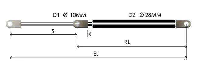 1028-GTD part # 678.1, Eye ends E10 — assembled spring drawing
