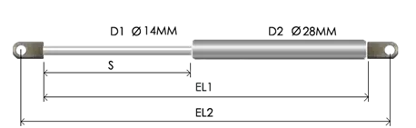 1428-STSL part # 816N, Eye ends E10N: assembled spring drawing