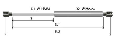 1428-STSL part # 826N, Clevis end C10N: assembled spring drawing