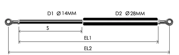 1428-GS part # 867, Rod end bearing ends RB10: assembled spring drawing