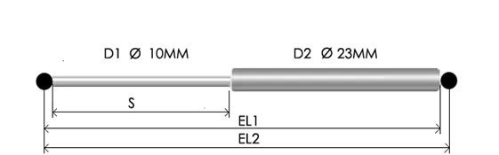 Stainless Steel Gas Compression Springs 10 23