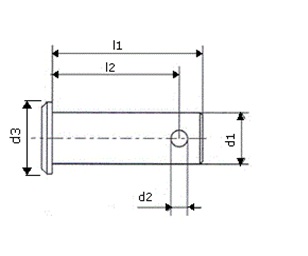 Clevis ends are equipped with folding clip bolts CF